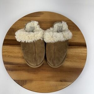 Womens Ugg Coquette Chestnut Shearling Lined Slip On Flat Slippers Shoes Size 7